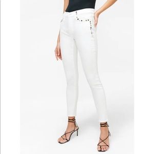 7For all mankind SKINNY WITH STUDS IN CLEAN WHITE
